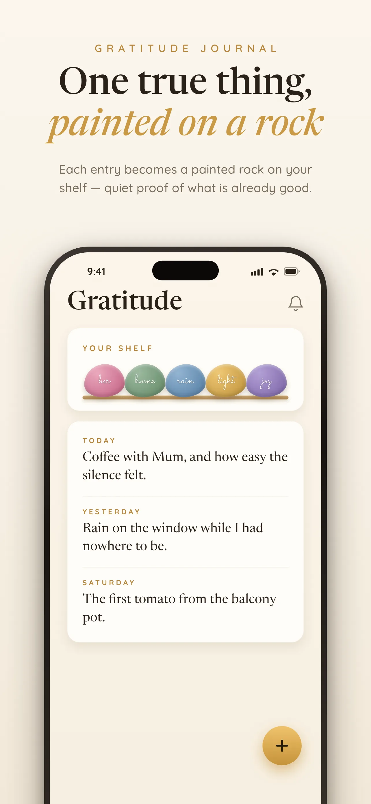 Shyne gratitude journal with painted rocks